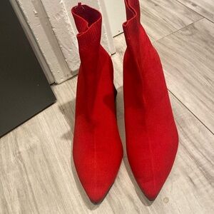 Zara red sock booties